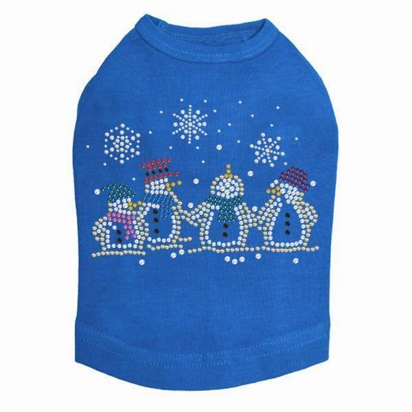 Snowman Family Rhinestone Dog Tank