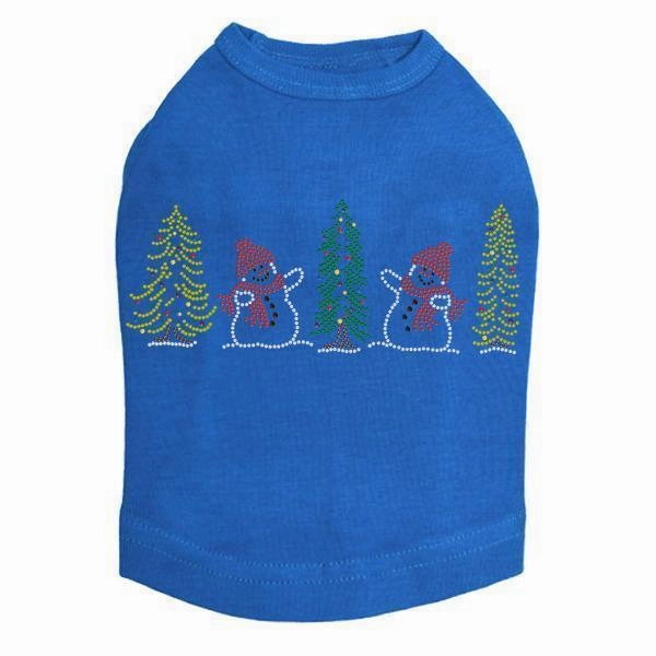 Snowmen Rhinestone Dog Tank