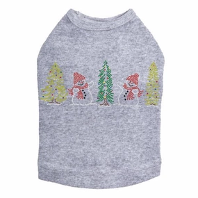Snowmen Rhinestone Dog Tank