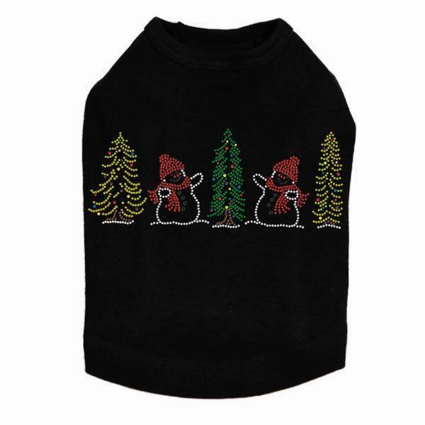 Snowmen Rhinestone Dog Tank