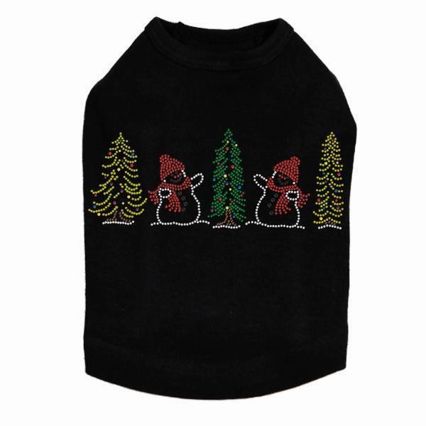 Snowmen Rhinestone Dog Tank