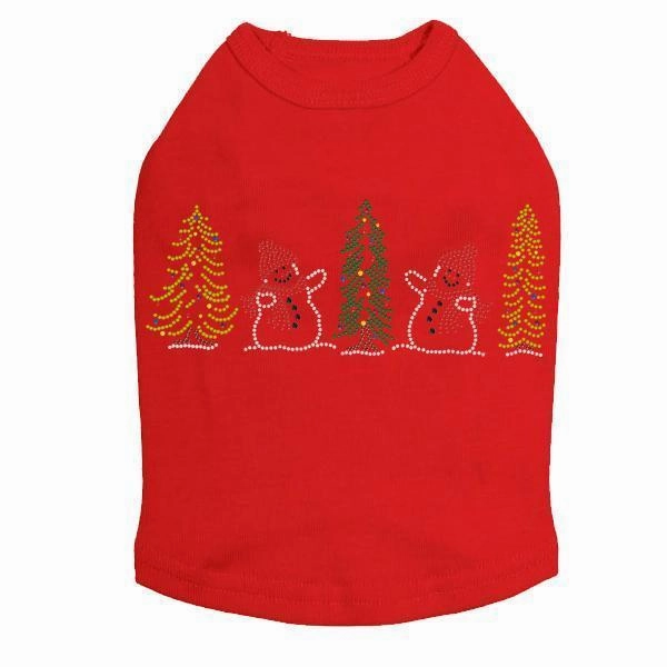 Snowmen Rhinestone Dog Tank