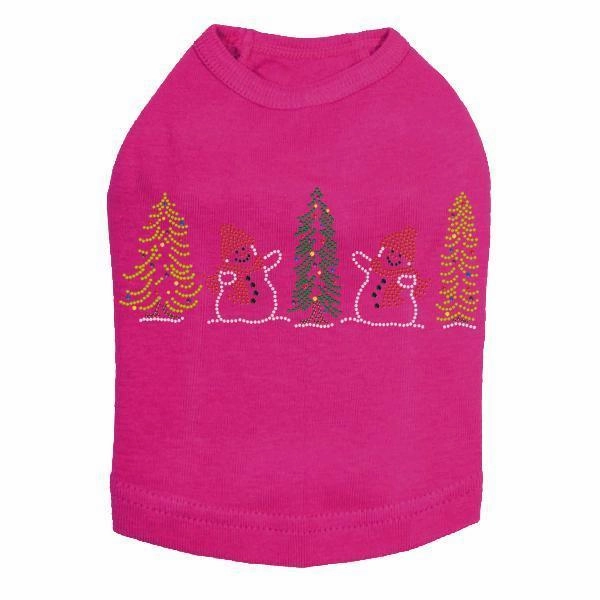 Snowmen Rhinestone Dog Tank