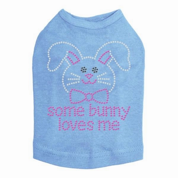 Some Bunny Loves Me Pink Rhinestone Dog Tank