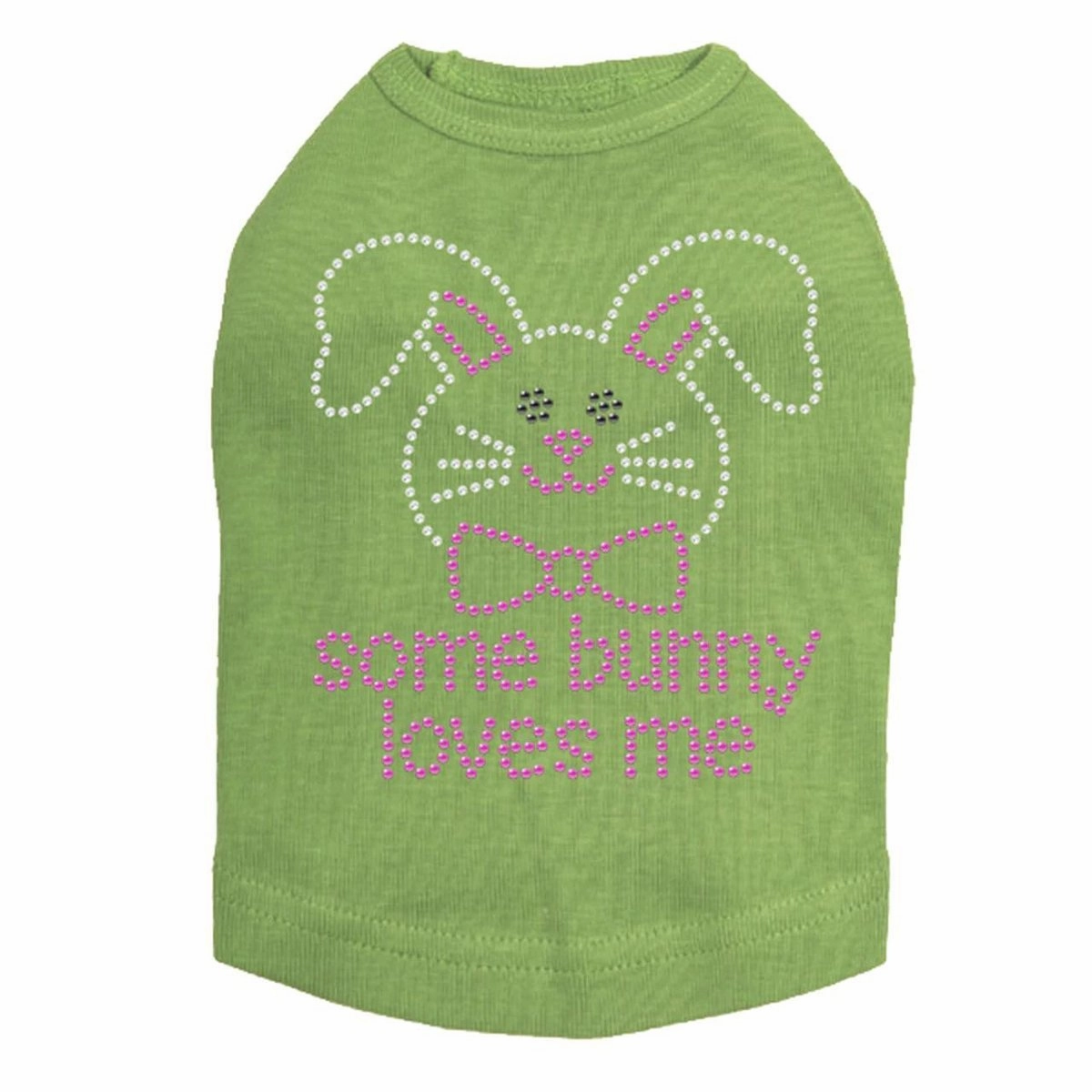 Some Bunny Loves Me Pink Rhinestone Dog Tank