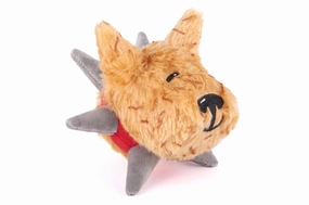 SPIKED! by P.L.A.Y., Squeaky Plush Dog Toy, Biff the Dog Junior