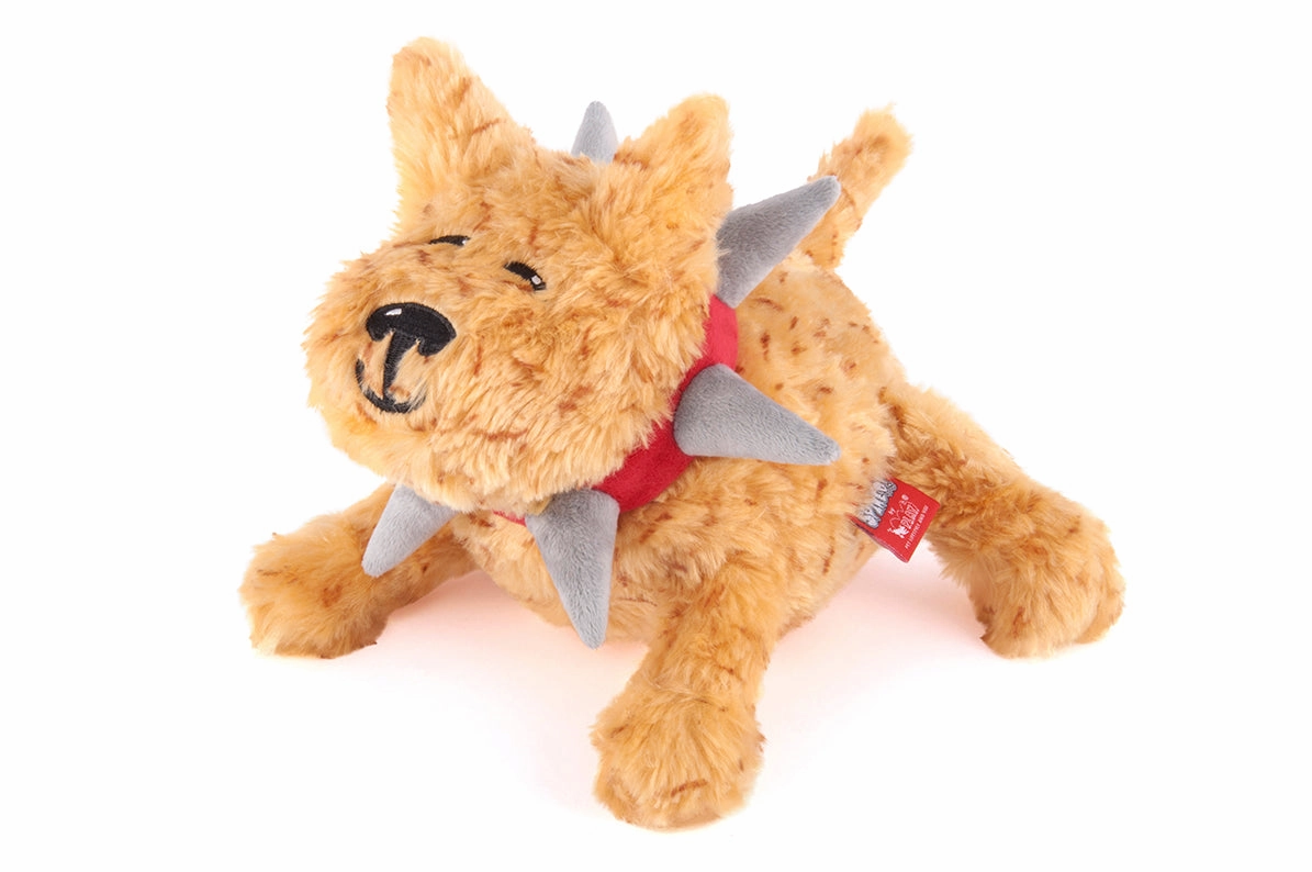 SPIKED! by P.L.A.Y., Squeaky Plush Dog Toy, Biff the Dog Senior