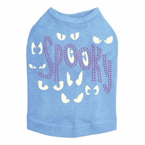 Spooky Glow in the Dark Eyes Rhinestone Dog Tank