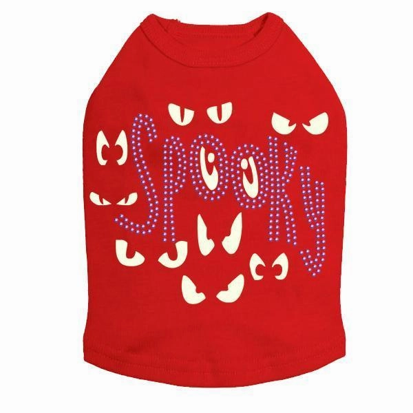 Spooky Glow in the Dark Eyes Rhinestone Dog Tank