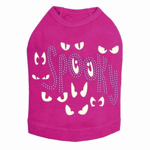 Spooky Glow in the Dark Eyes Rhinestone Dog Tank