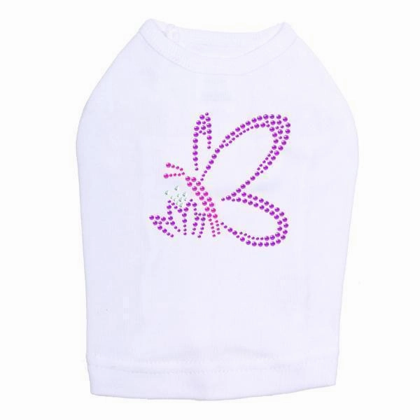 Spring Butterfly Rhinestone Dog Tank