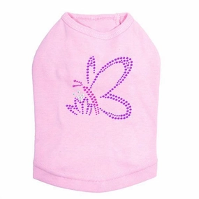 Spring Butterfly Rhinestone Dog Tank