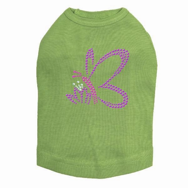 Spring Butterfly Rhinestone Dog Tank