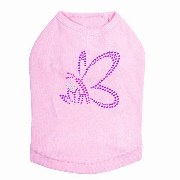 Spring Butterfly Rhinestone Dog Tank