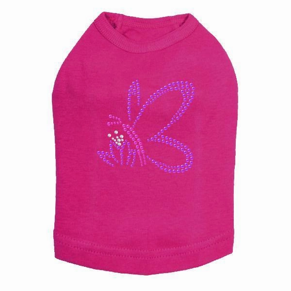 Spring Butterfly Rhinestone Dog Tank
