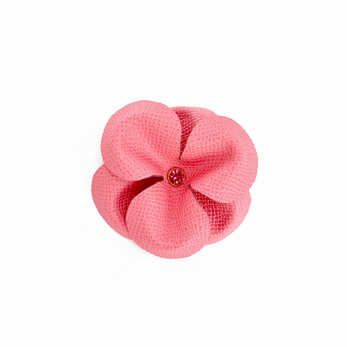 Spring Rhinestone Leather Dog Flowerette Slider Strawberry Ice