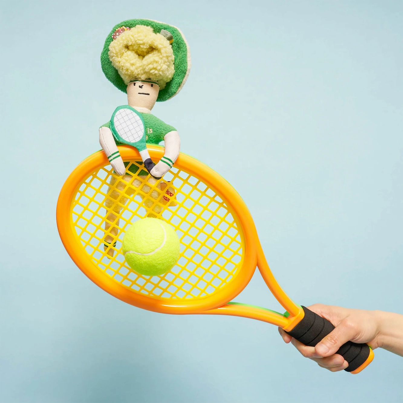 Squeaky Interactive Hooman Nosework Dog Toy, Tennis
