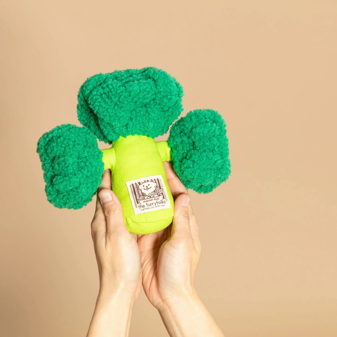 Squeaky Interactive Nosework Dog Toy, Broccoli
