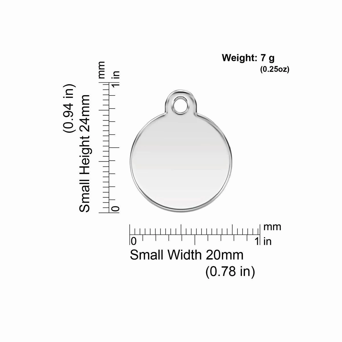 Stainless Steel And Enamel Donut Dog ID Tag