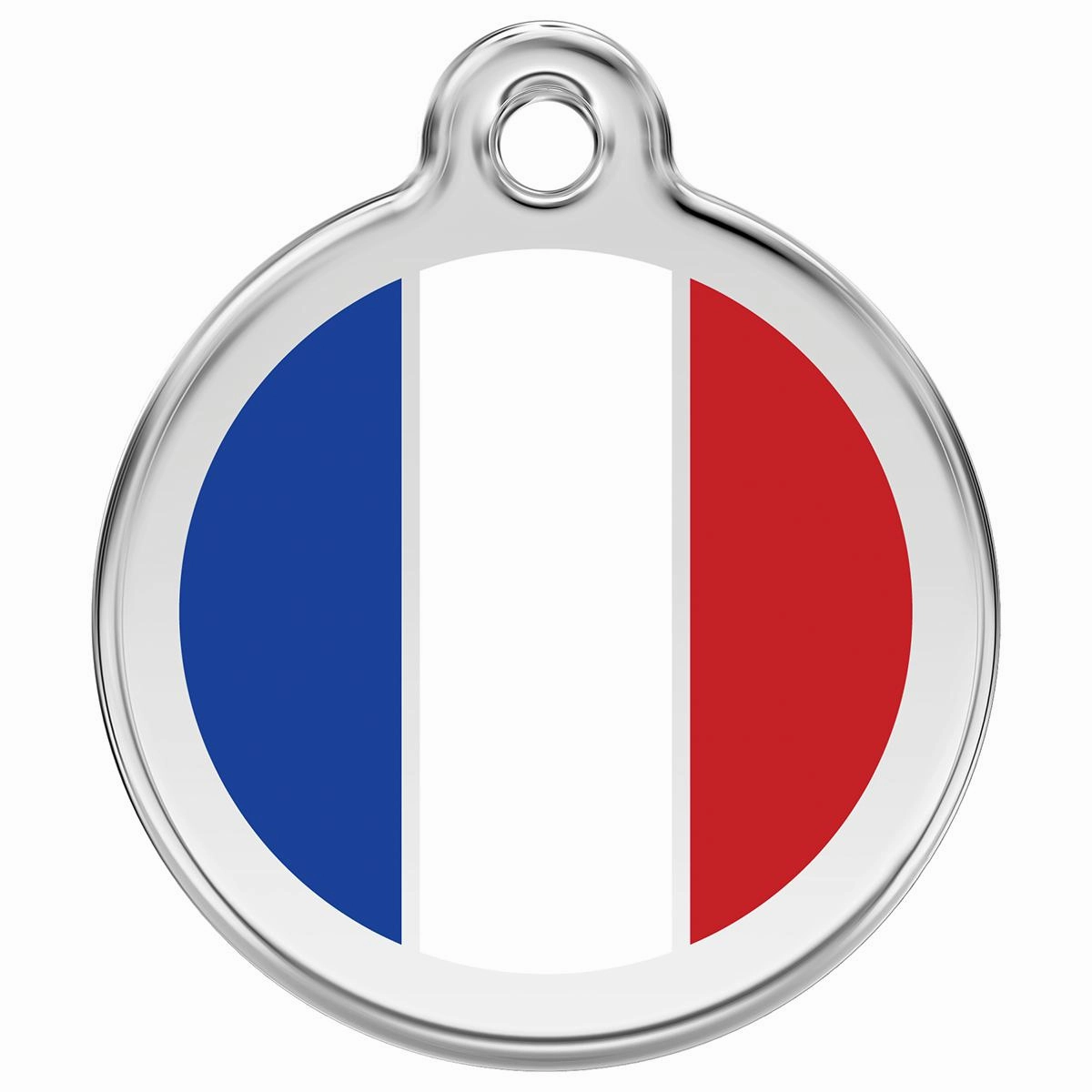 Stainless Steel And Enamel French Flag Dog ID Tag
