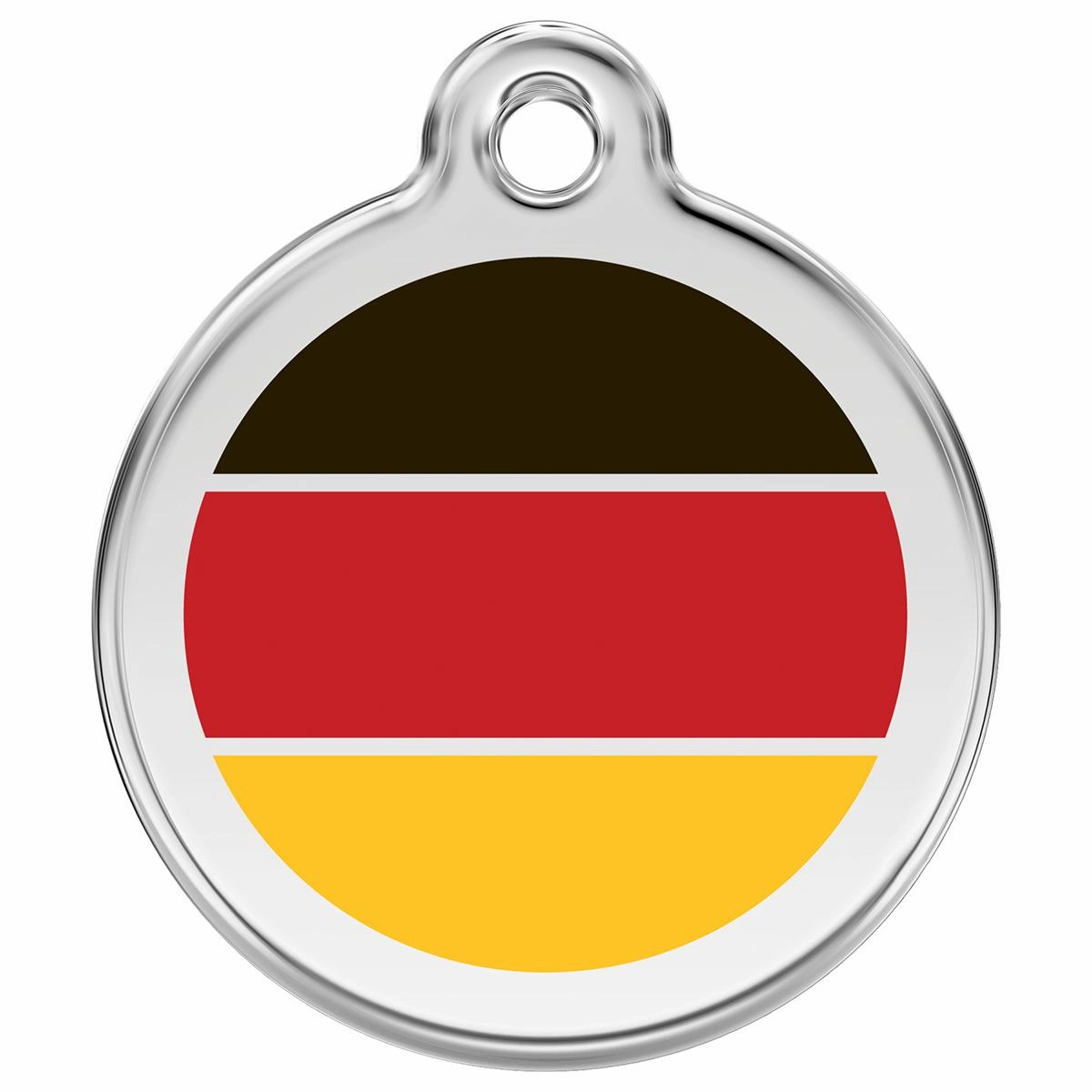 Stainless Steel And Enamel German Flag Dog ID Tag