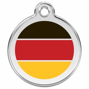 Stainless Steel And Enamel German Flag Dog ID Tag