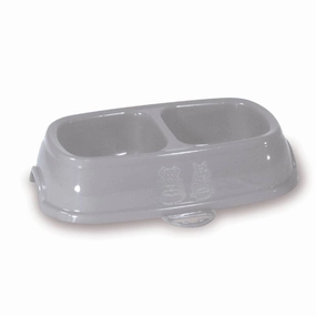 Stefanplast Break 13 Double Bowl Stone Grey 21cm x 13cm x H5cm