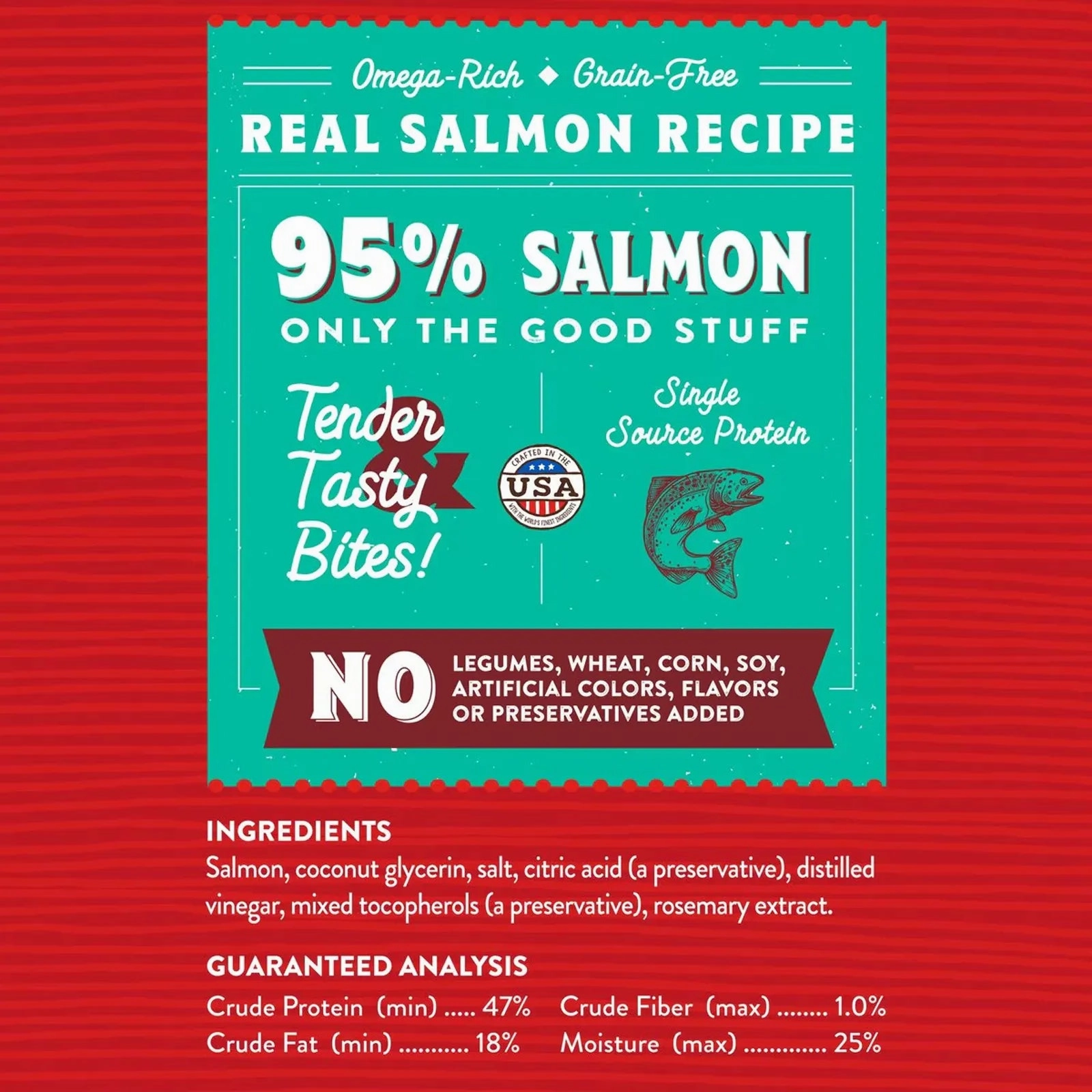 Stella & Chewy's - Just Jerky Bites Dog Treats - Real Wild-Caught Salmon Recipe 6oz