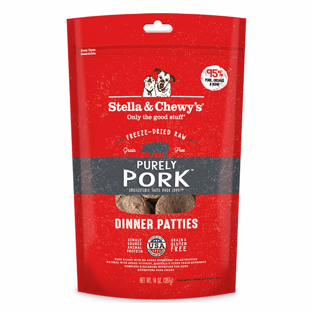 Stella & Chewy's Dog Freeze-Dried Dinner Patties - Purely Pork 14oz