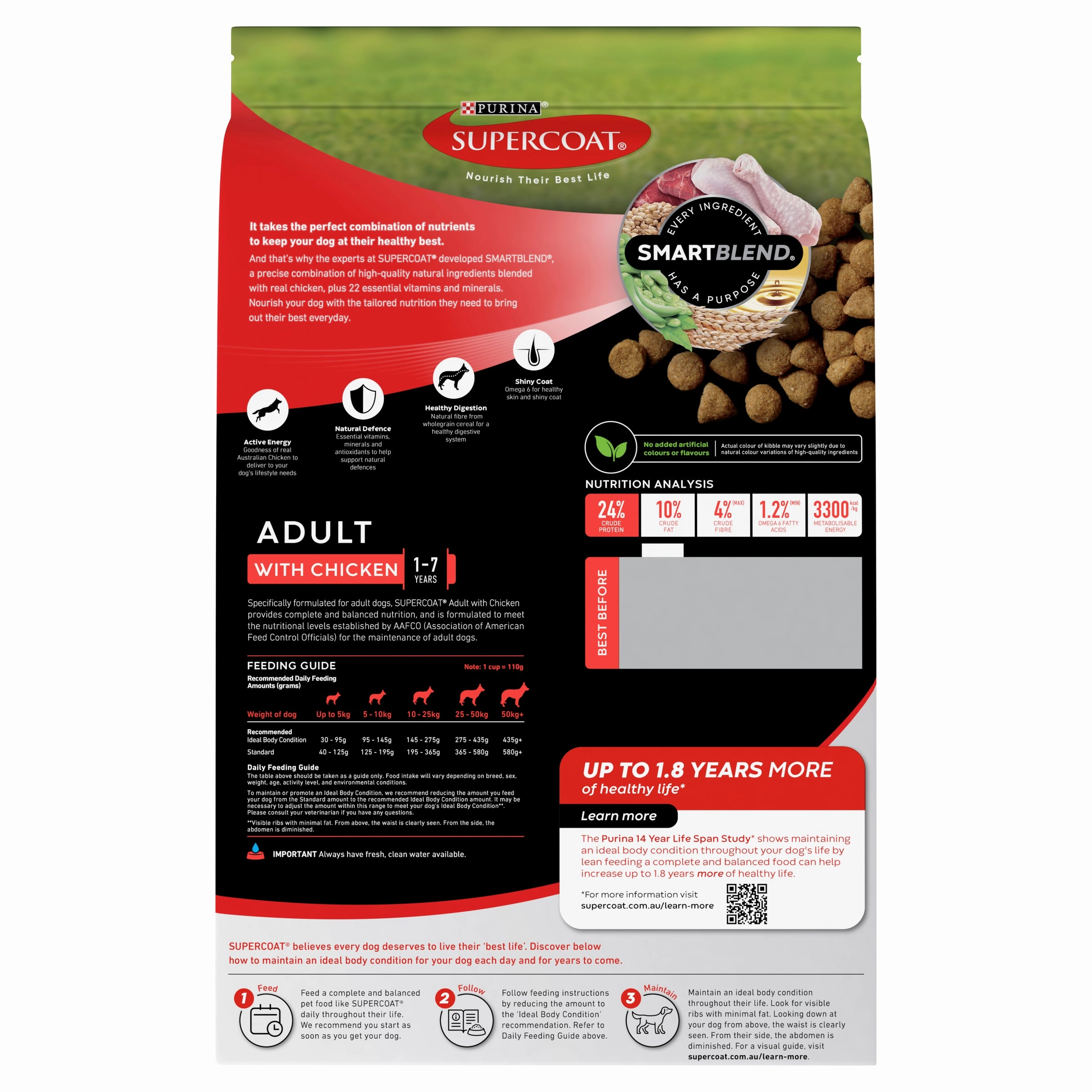 Supercoat - Adult with Chicken Dog Dry Food (2.8kg)