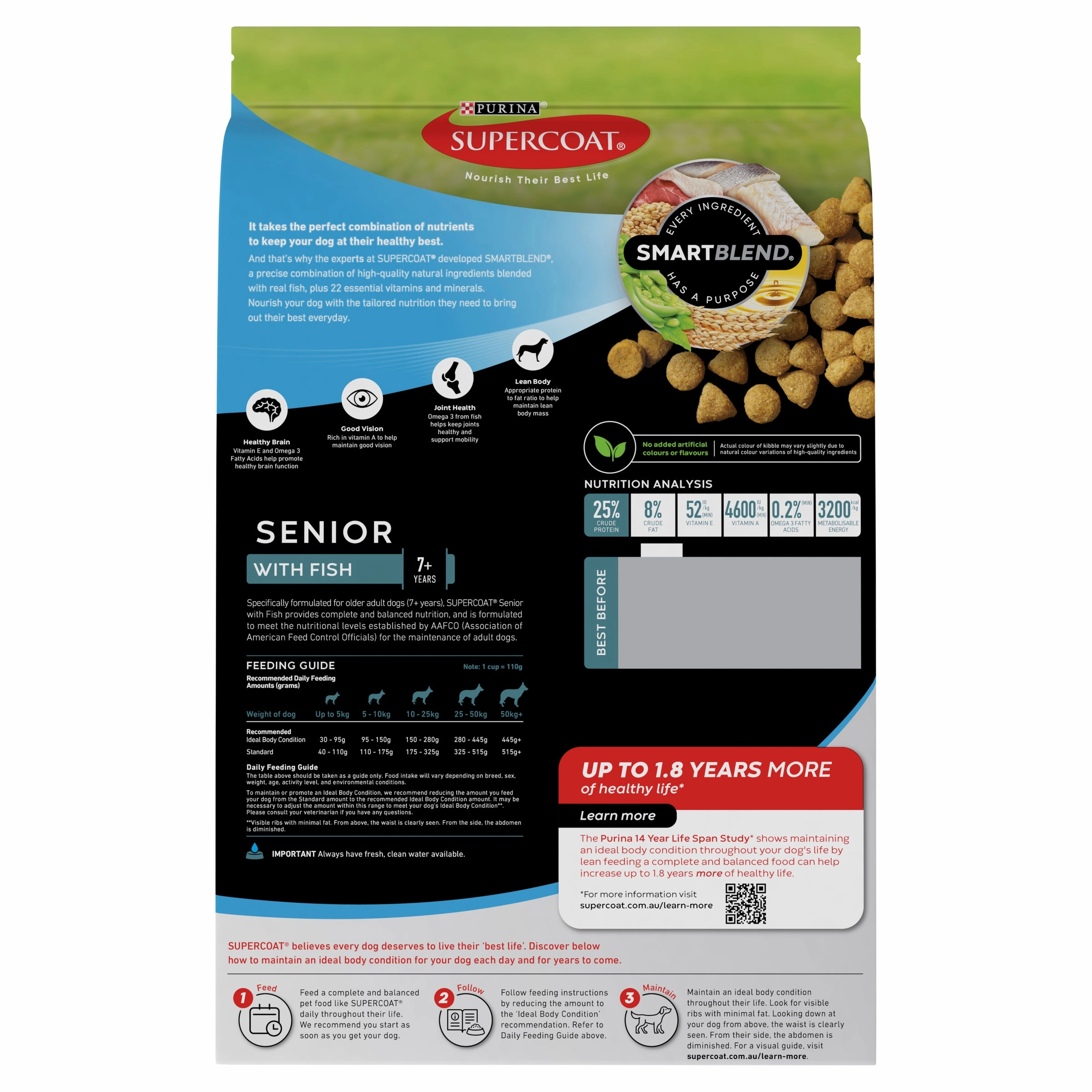 Supercoat - Senior with Fish Dog Dry Food (2.6kg)