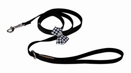 Susan Lanci Black and White Houndstooth Nouveau Bow Step In Harness