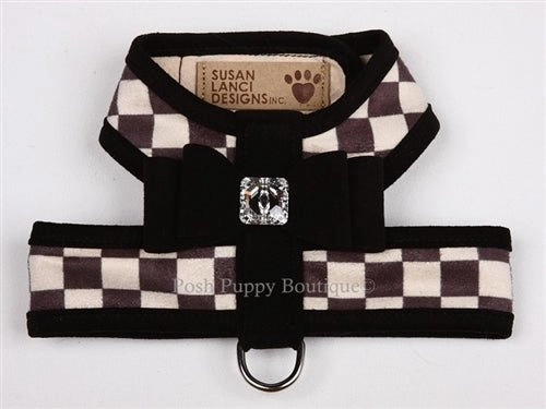 Susan Lanci Contrasting Trim Tinkie Harnesses- Windsor Check Collection -Big Bow Style in Many Colors