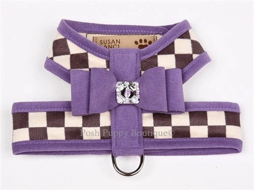 Susan Lanci Contrasting Trim Tinkie Harnesses- Windsor Check Collection -Big Bow Style in Many Colors