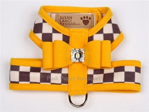Susan Lanci Contrasting Trim Tinkie Harnesses- Windsor Check Collection -Big Bow Style in Many Colors