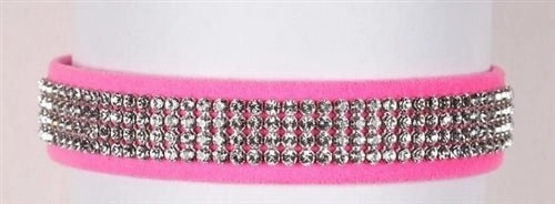 Susan Lanci Crystal 4 Row Giltmore 5/8" Ultrasuede Collars in Many Colors