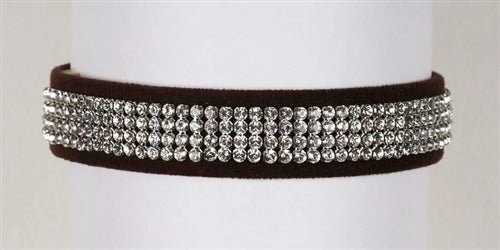 Susan Lanci Crystal 4 Row Giltmore 5/8" Ultrasuede Collars in Many Colors
