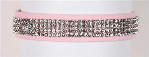 Susan Lanci Crystal 4 Row Giltmore 5/8" Ultrasuede Collars in Many Colors