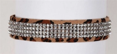 Susan Lanci Crystal 4 Row Giltmore 5/8" Ultrasuede Collars in Many Colors