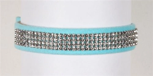 Susan Lanci Crystal 4 Row Giltmore 5/8" Ultrasuede Collars in Many Colors