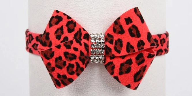 Susan Lanci Jungle Print Collection 1/2" Nouveau Bow Collar