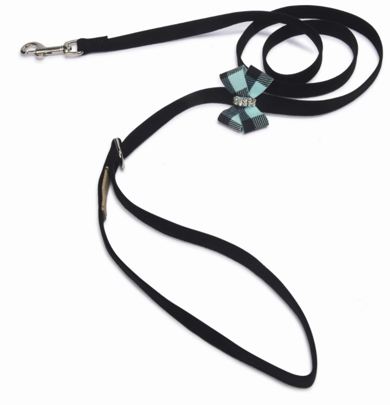 Susan Lanci Tinkie Harness with Tiffi Blue Gingham Bow