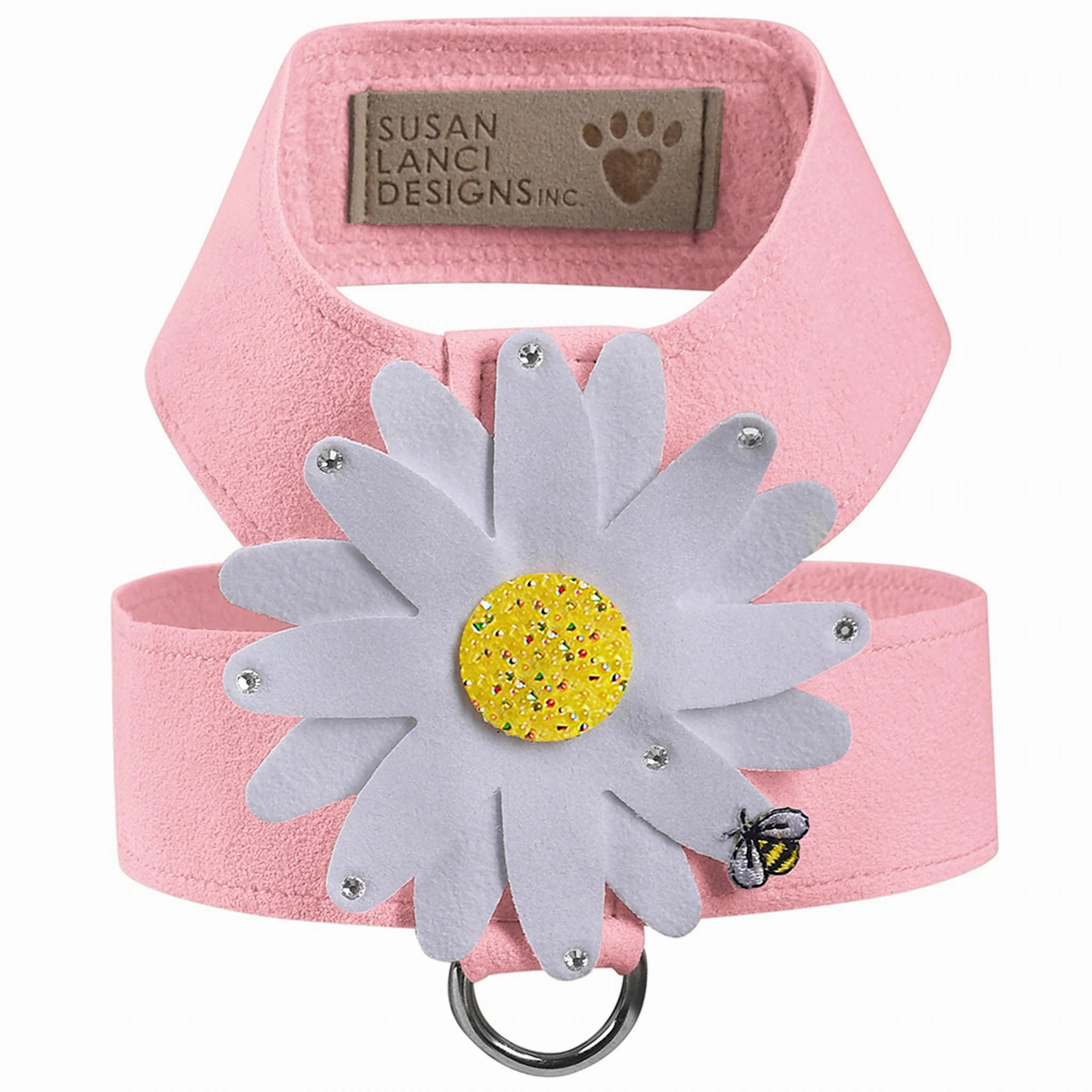 Susan Lanci Tinkie Large Daisy with AB Crystals Tinkie Ultrasuede Harnesses