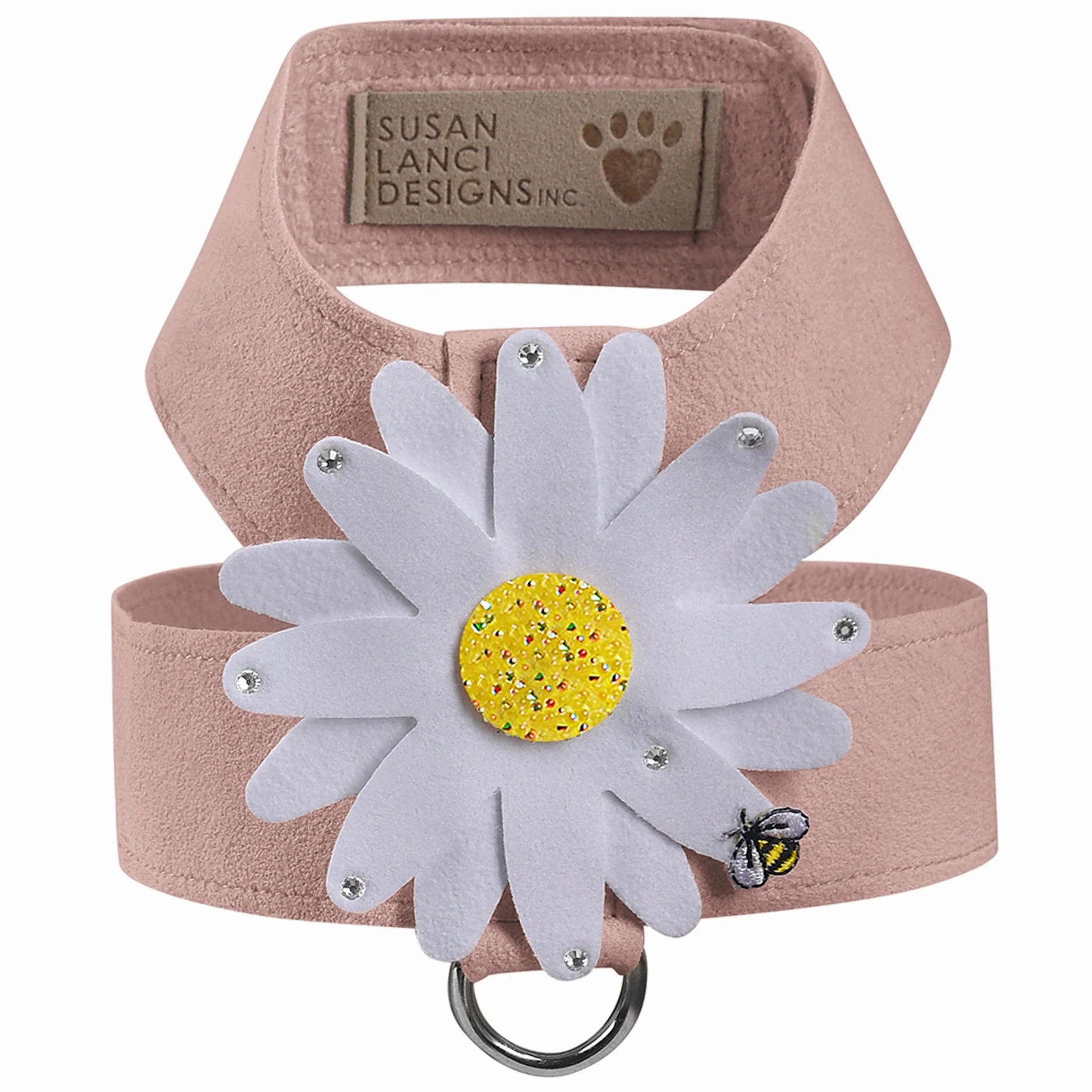 Susan Lanci Tinkie Large Daisy with AB Crystals Tinkie Ultrasuede Harnesses
