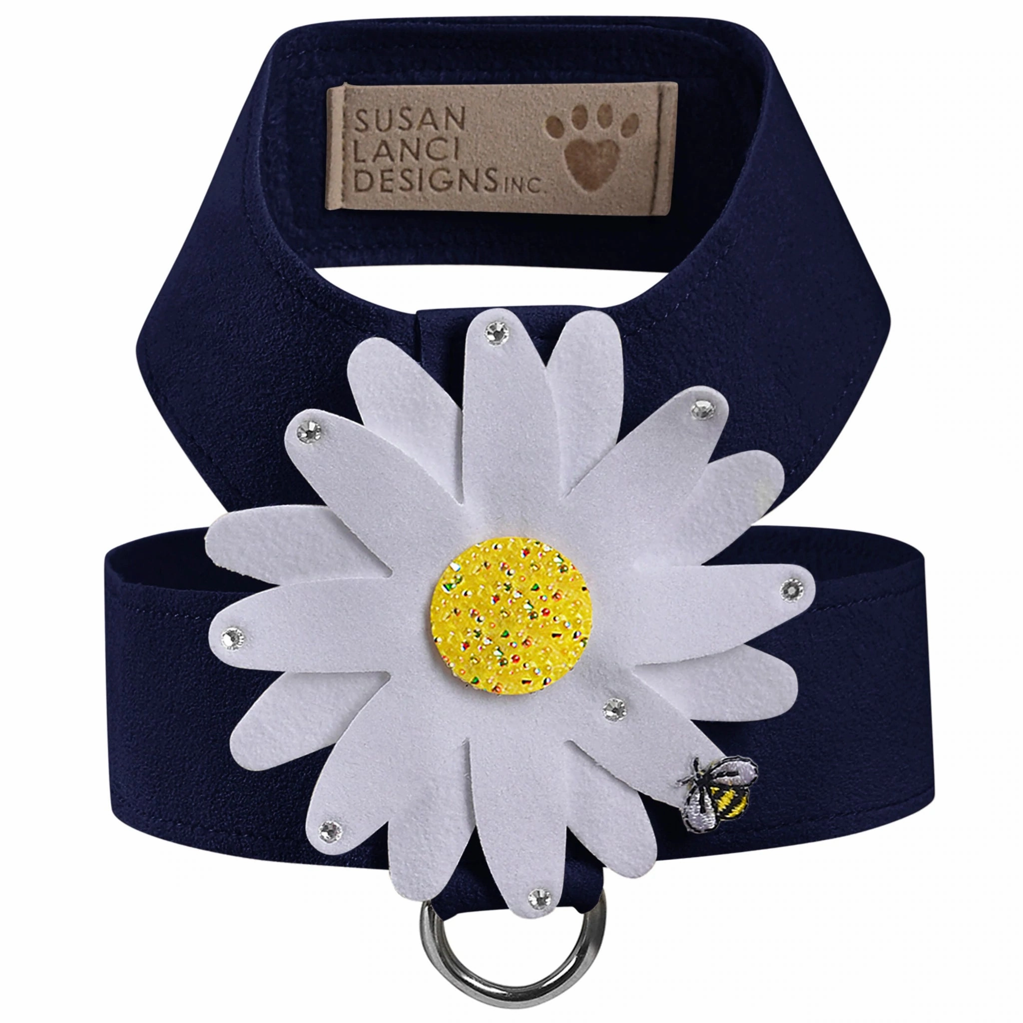 Susan Lanci Tinkie Large Daisy with AB Crystals Tinkie Ultrasuede Harnesses