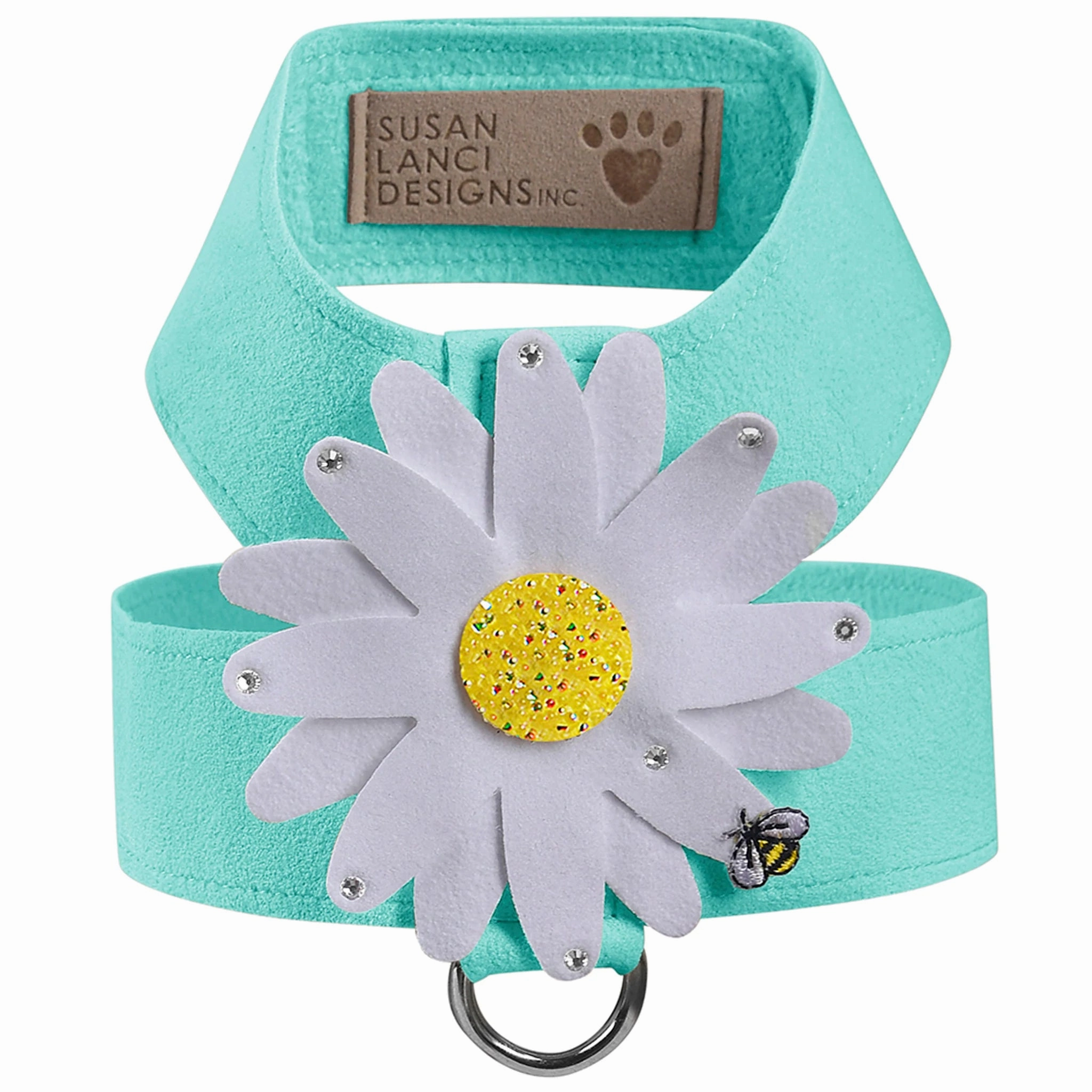 Susan Lanci Tinkie Large Daisy with AB Crystals Tinkie Ultrasuede Harnesses