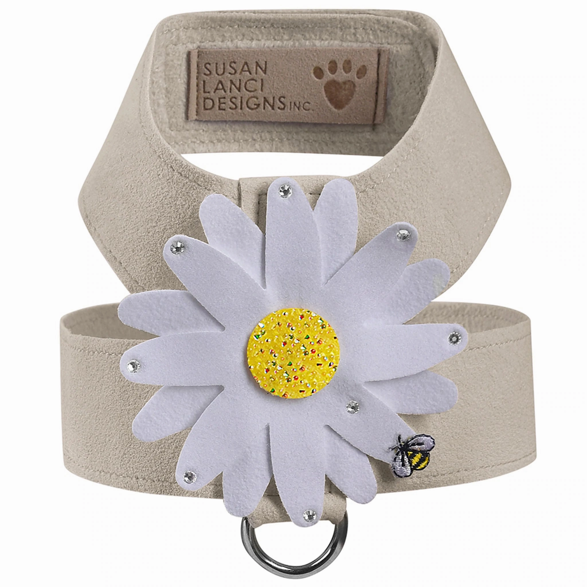 Susan Lanci Tinkie Large Daisy with AB Crystals Tinkie Ultrasuede Harnesses