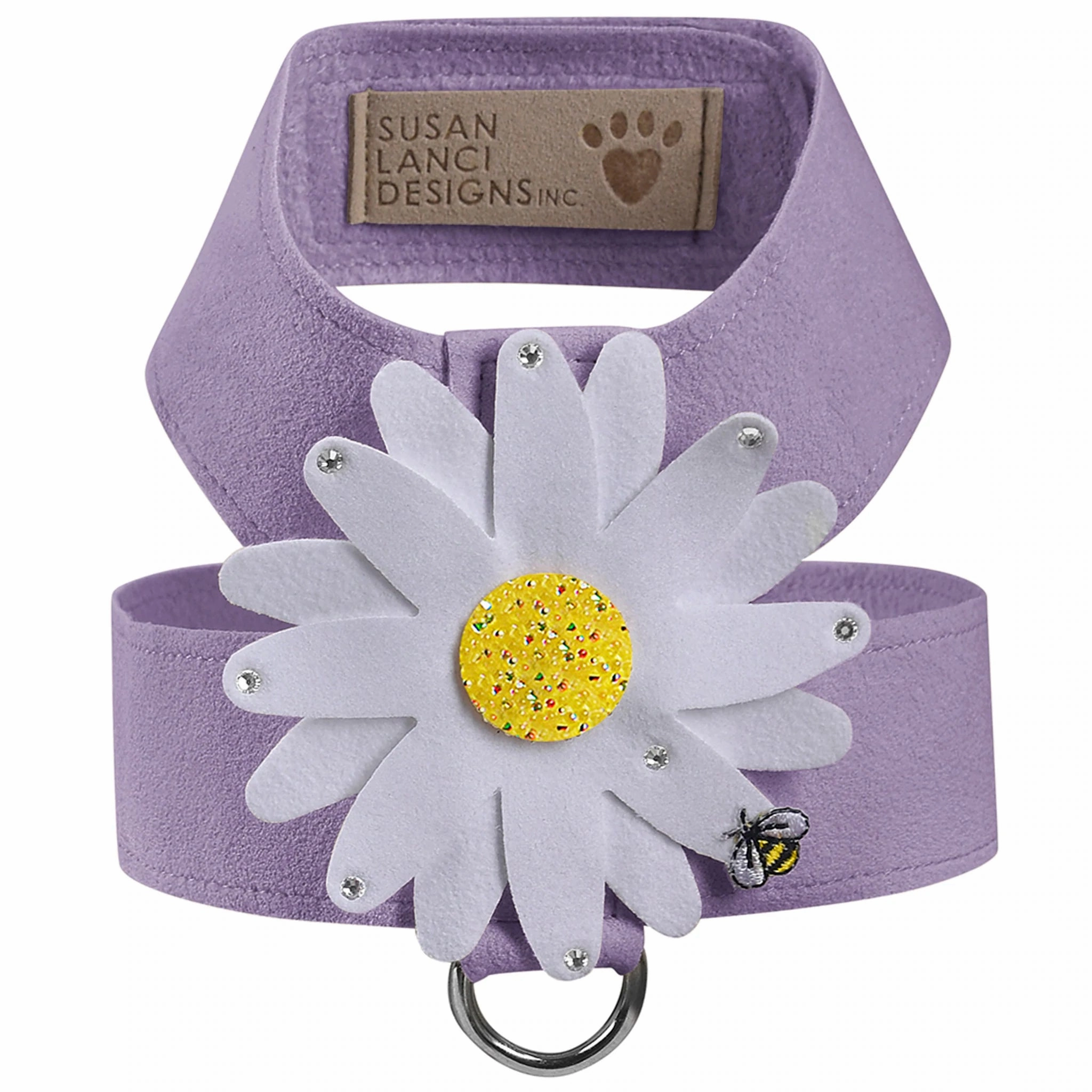 Susan Lanci Tinkie Large Daisy with AB Crystals Tinkie Ultrasuede Harnesses