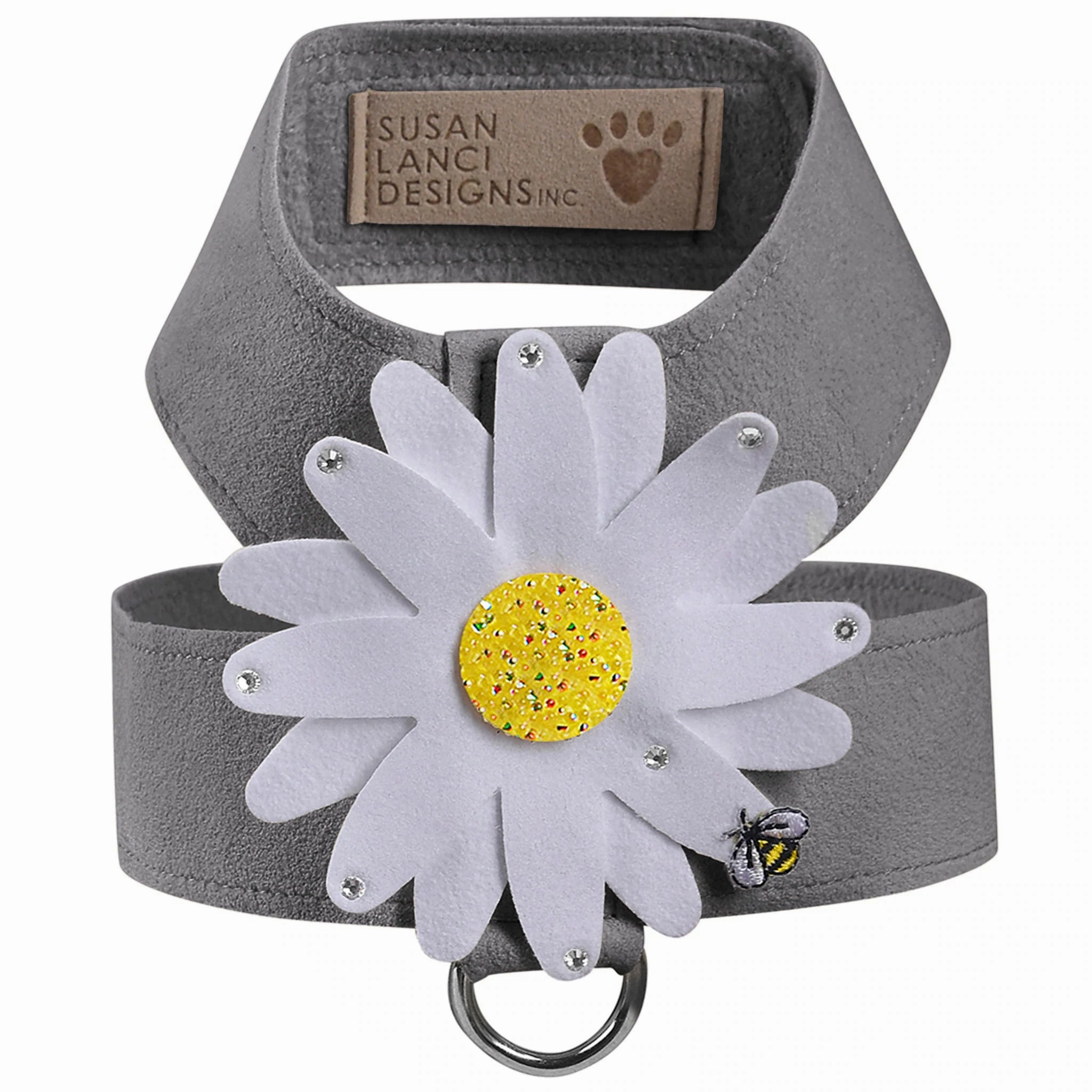 Susan Lanci Tinkie Large Daisy with AB Crystals Tinkie Ultrasuede Harnesses