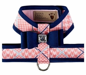 Susan Lanci Two Tone Peaches N Cream Glen Houndstooth Big Bow Harness